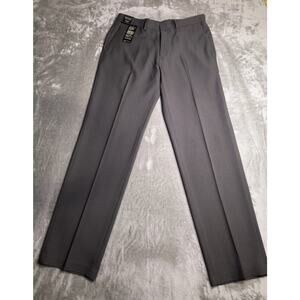 Haggar Men's Straight Gray Pants with Premium Flex Waistband - 34W x 32L - NWT